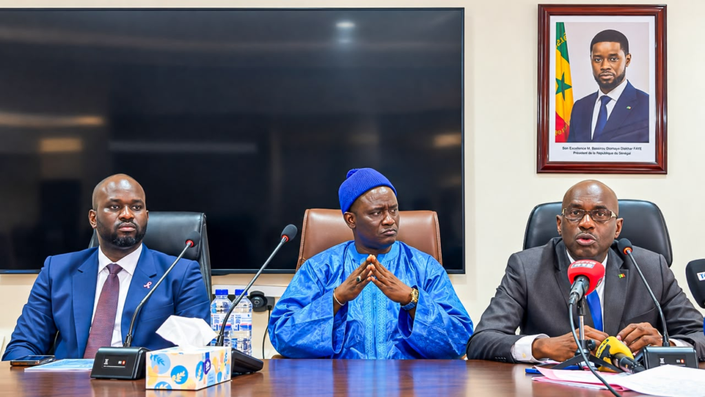 Cérémonie de passation de service à la présidence du Conseil d’administration du FERA entre Outhmane Diagne et Baye Niass Cissé